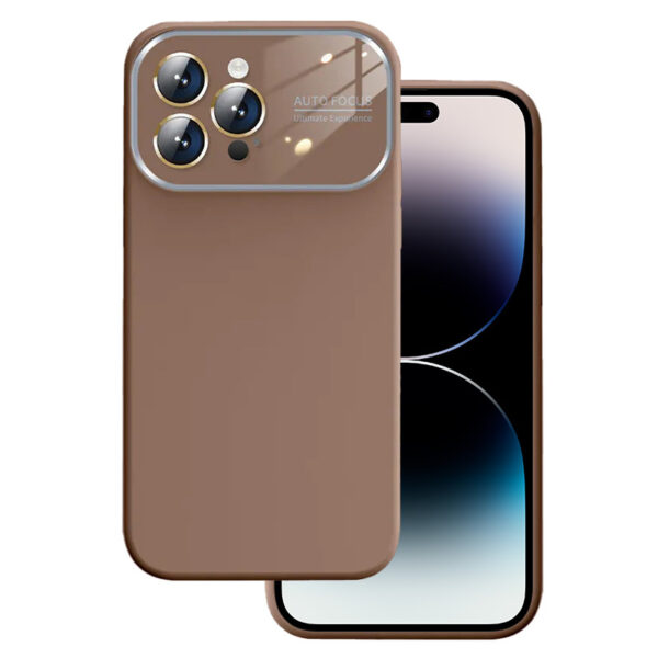 Soft Silicone Lens Case for Iphone 11 brown