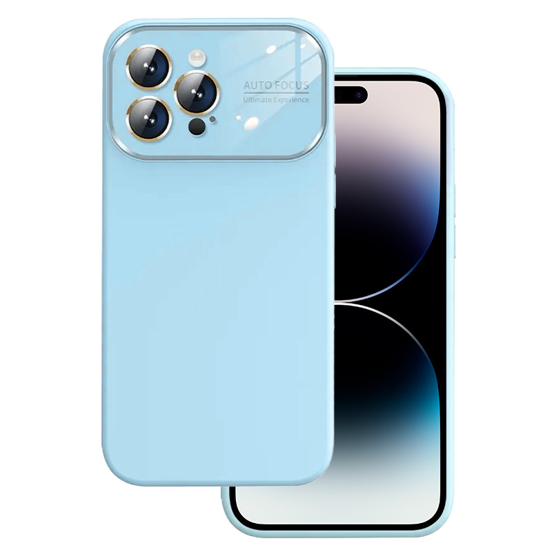 Soft Silicone Lens Case for Iphone 12 light blue