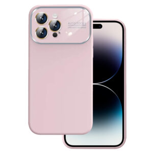 Soft Silicone Lens Case for Iphone 12 light pink