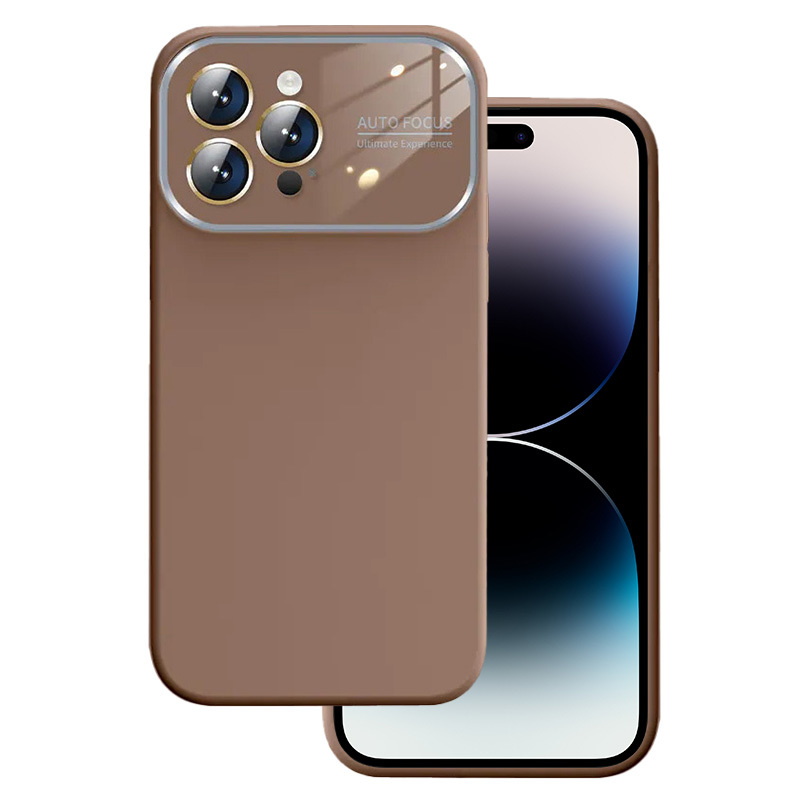 Soft Silicone Lens Case for Iphone 13 brown