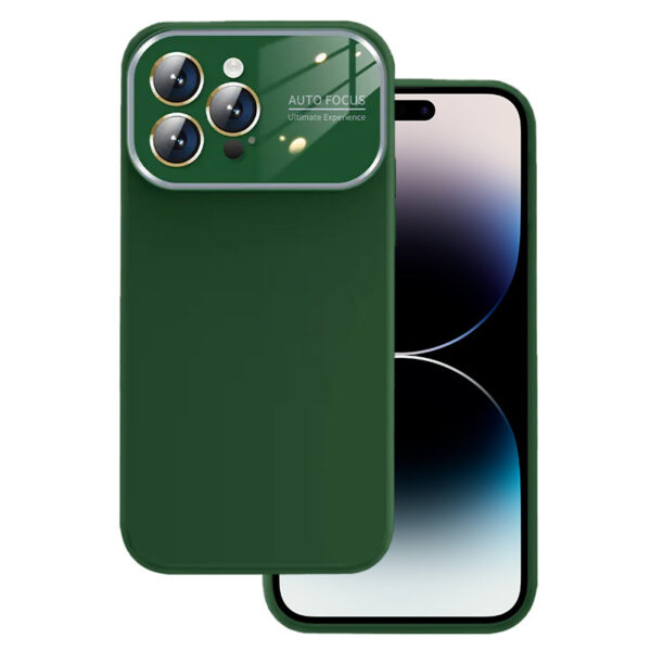 Soft Silicone Lens Case for Iphone 14 green