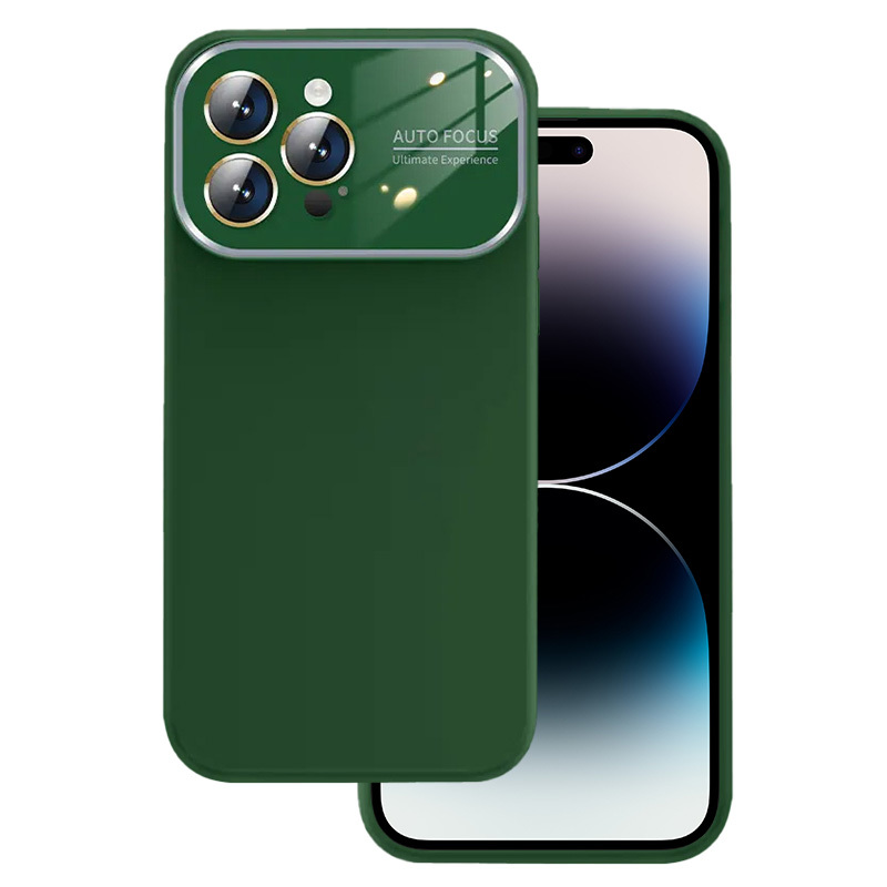 Soft Silicone Lens Case for Iphone 14 green