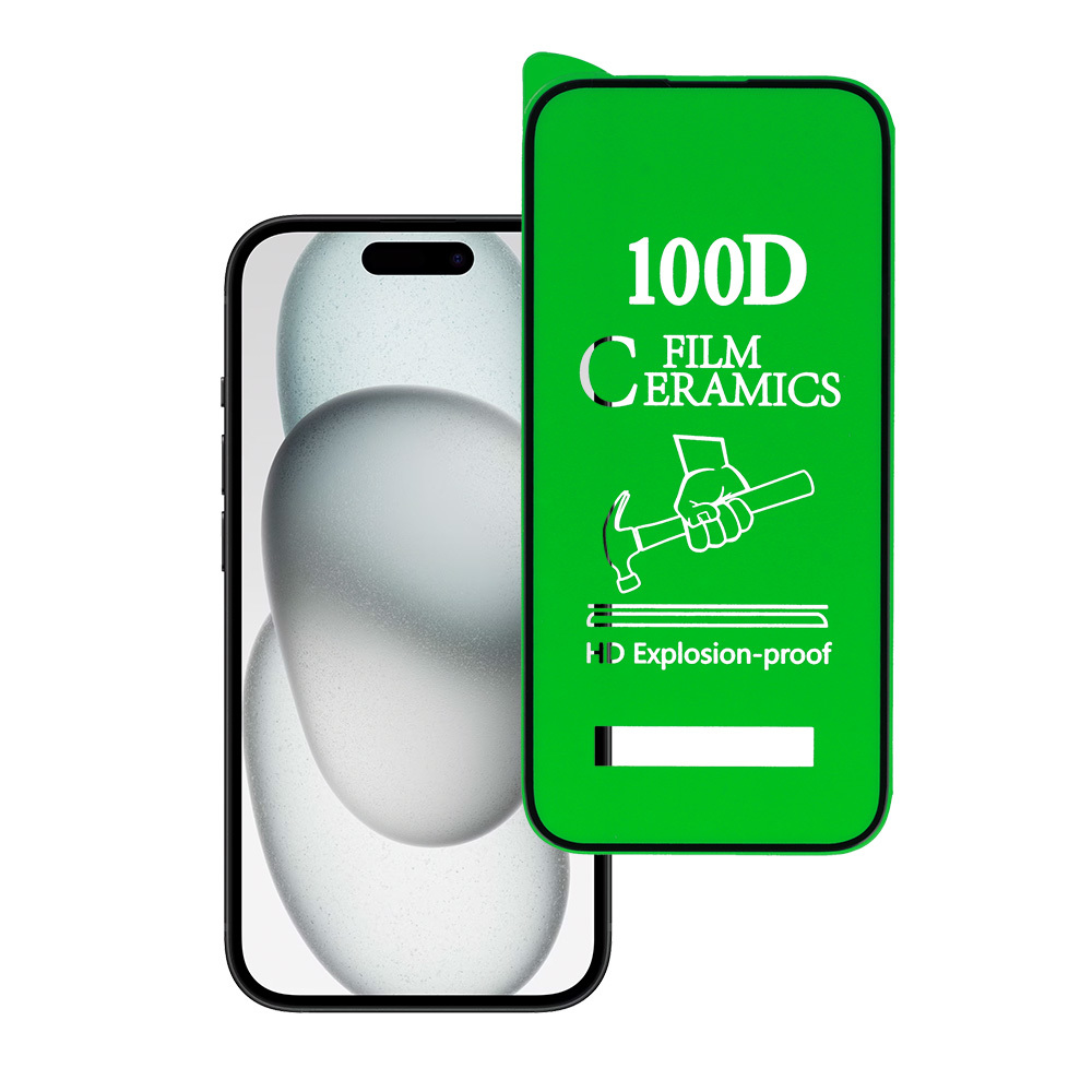 Tempered Glass HARD CERAMIC for IPHONE 15 PLUS BLACK