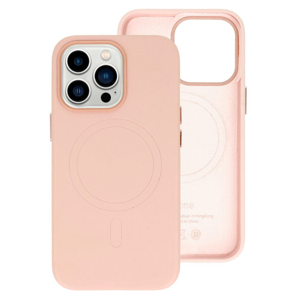 MagSafe Leather Case Iphone 15 Plus Light pink