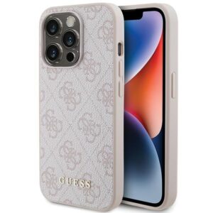 Original Case GUESS Hardcase 4G Metal Gold Logo GUHCP15LG4GFPI for Iphone 15 Pro Pink