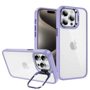 Tel Protect Kickstand case + camera glass (lens) for Iphone 14 Pro Max light purple