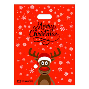 Plastic bag Merry Christmas red