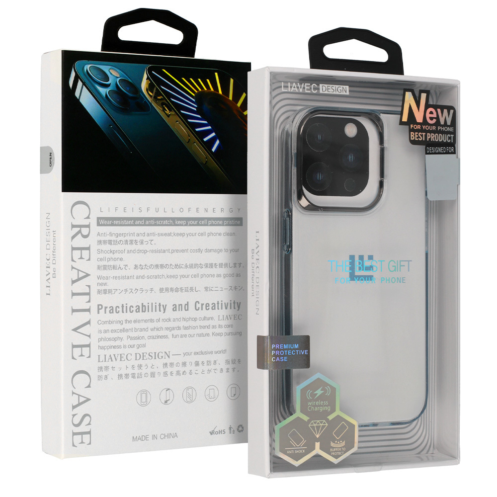 Transparent TPU Case for Iphone 15 Plus black