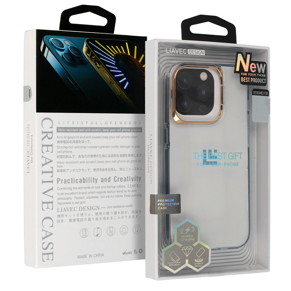 Transparent TPU Case for Iphone 15 Plus gold