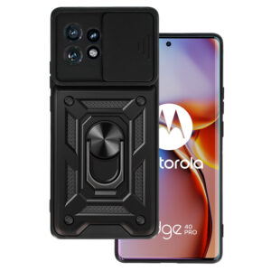 Slide Camera Armor Case for Motorola Edge 40 Pro 5G Black