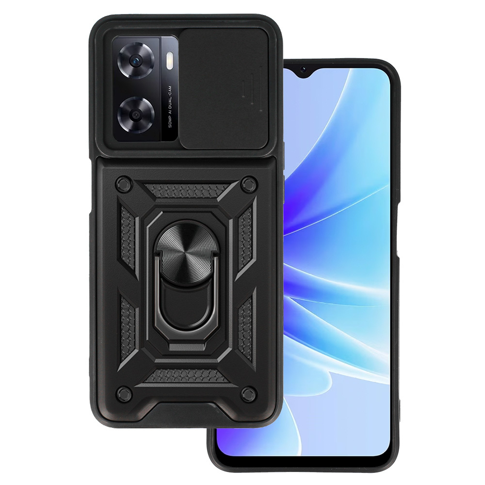 Slide Camera Armor Case for Oppo A57 Black