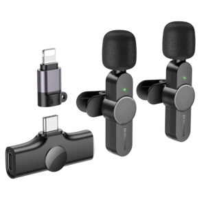 Borofone Lavalier wireless microphone BFK12 Trophy 2 pieces Type C and Lightning black