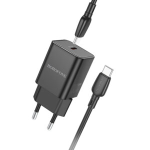 Borofone Wall charger BN13 Safety GaN - Type C - PD 30W with Type C to Type C cable black