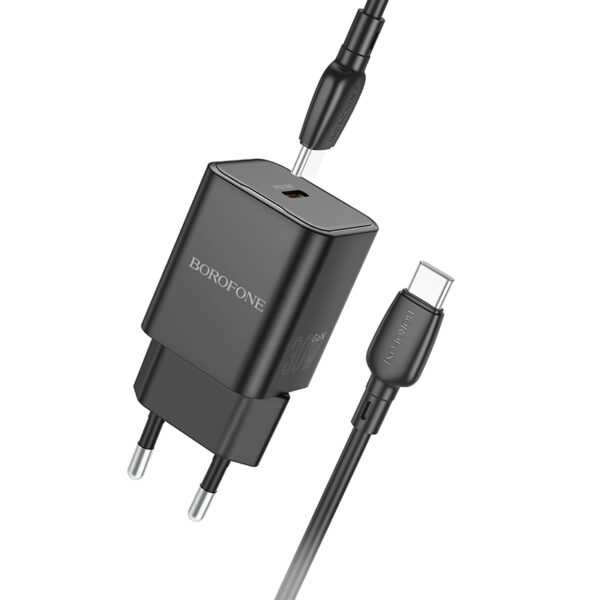 Borofone Wall charger BN13 Safety GaN - Type C - PD 30W with Type C to Type C cable black