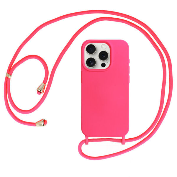 Strap Silicone Case for Iphone 13 Pro Max design 1 pink
