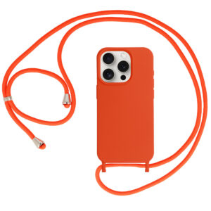 Strap Silicone Case for Iphone 15 Plus design 1 orange