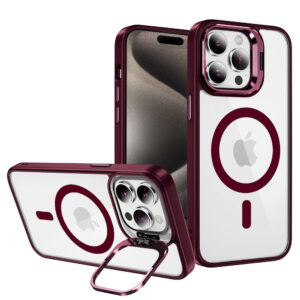 Tel Protect Kickstand Magsafe Case for Iphone 14 Pro burgundy