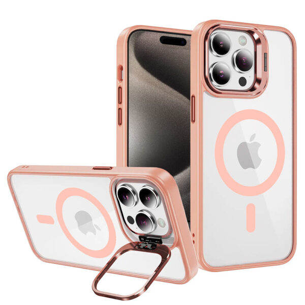 Tel Protect Kickstand Magsafe Case for Iphone 14 Pro Max light pink