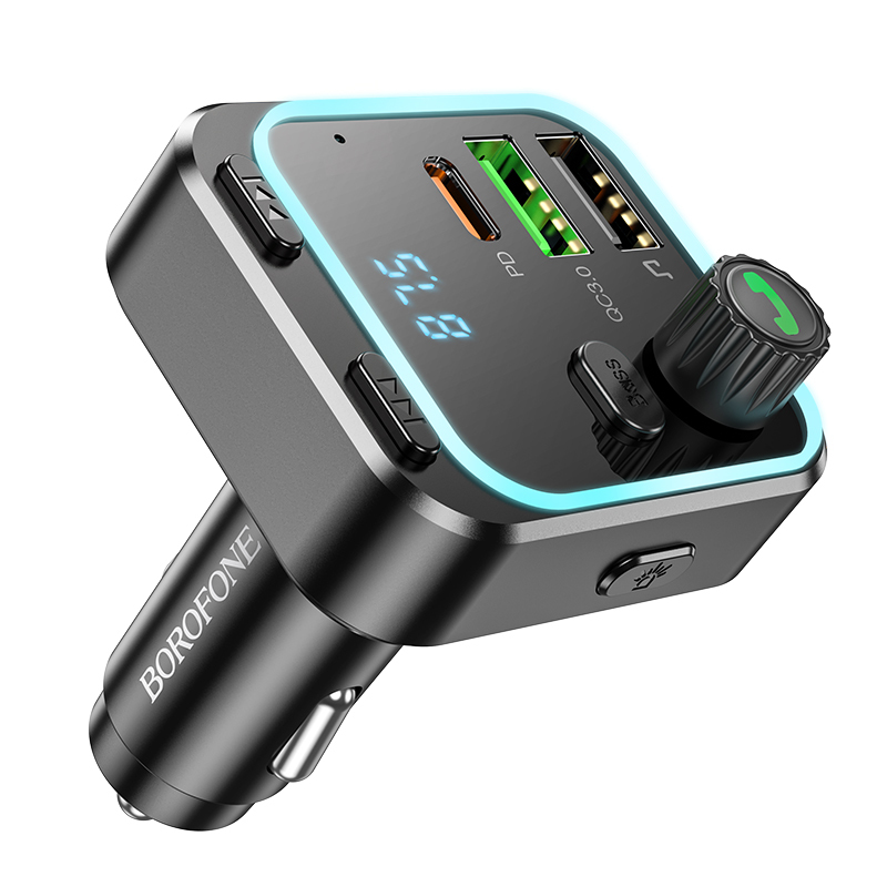 Borofone Transmitter FM BC53 Highway MP3, Bluetooth - 2xUSB + Type C - QC 3.0 18W PD 20W black