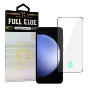Tempered Glass HARD Full Glue 5D for SAMSUNG GALAXY S23 PLUS BLACK (with fingerprint unlock)