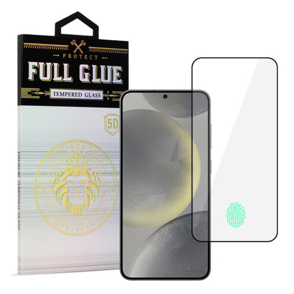 Tempered Glass HARD Full Glue 5D for SAMSUNG GALAXY S24 PLUS BLACK (with fingerprint unlock)