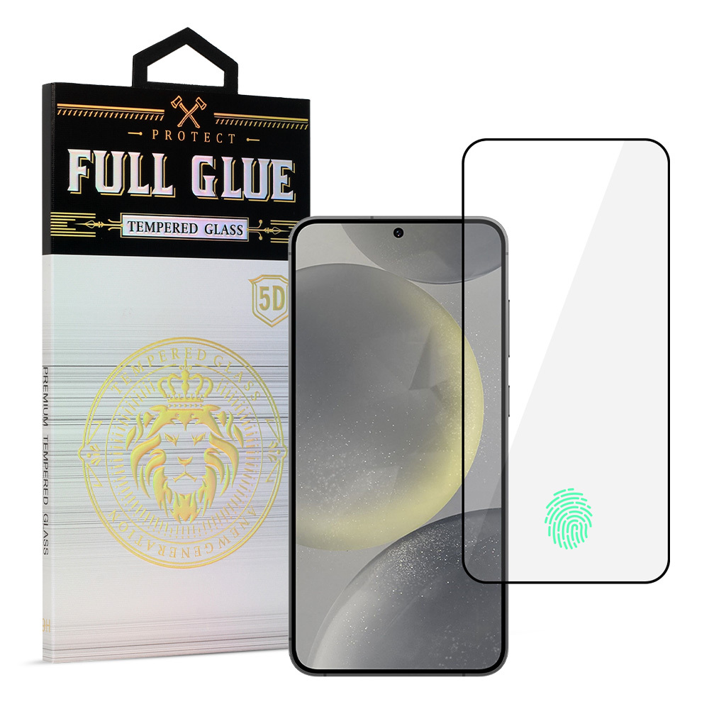 Tempered Glass HARD Full Glue 5D for SAMSUNG GALAXY S24 PLUS BLACK (with fingerprint unlock)