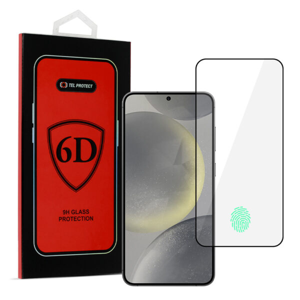 Tel Protect Full Glue 6D Tempered Glass for SAMSUNG GALAXY S24 BLACK (with fingerprint unlock)