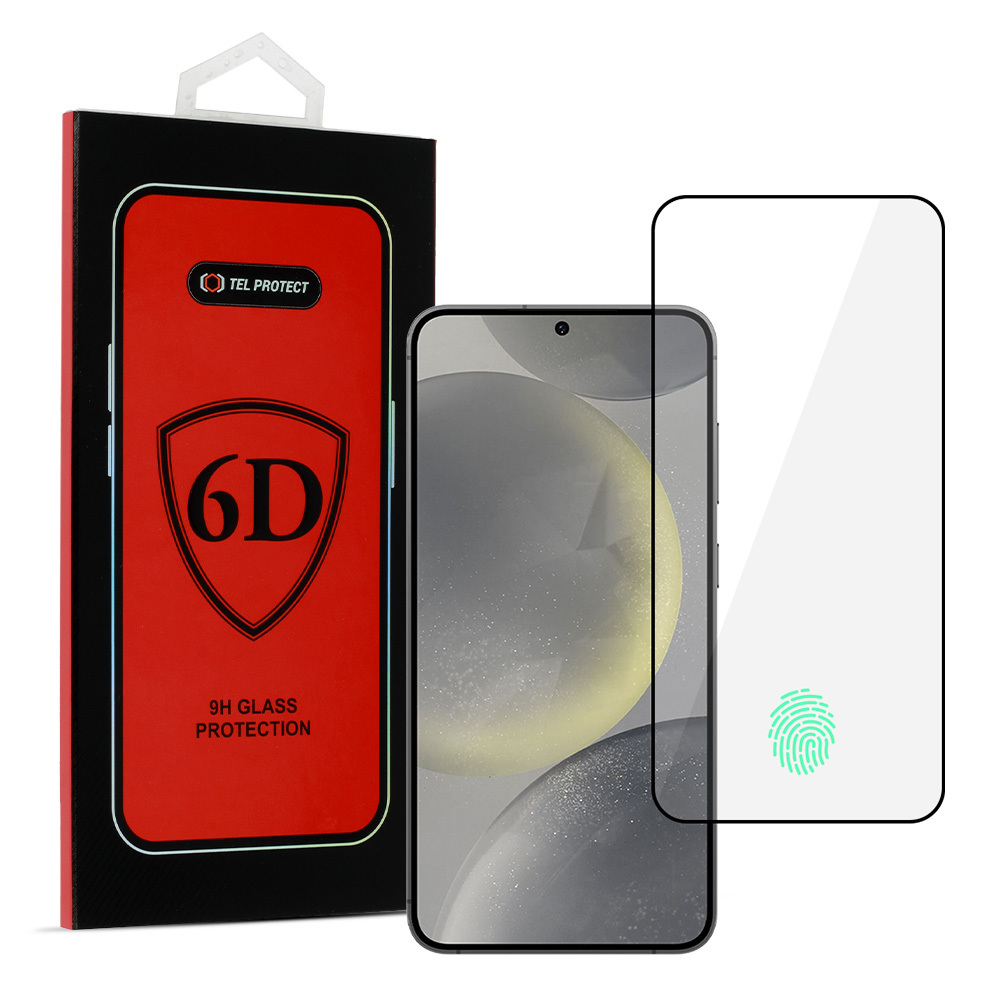 Tel Protect Full Glue 6D Tempered Glass for SAMSUNG GALAXY S24 BLACK (with fingerprint unlock)