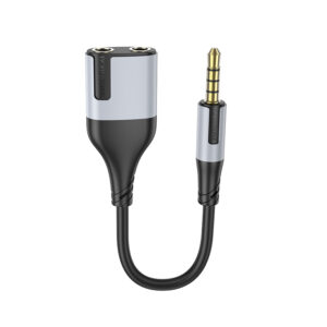 Borofone Cable AUX BL19 Creator 2 in 1 - jack 3,5mm male to 2xjack 3,5mm female - 15 cm black