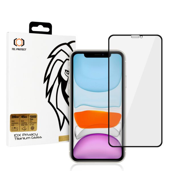 Tempered glass Tel Protect 10X Privacy Titanium for Iphone 11/XR
