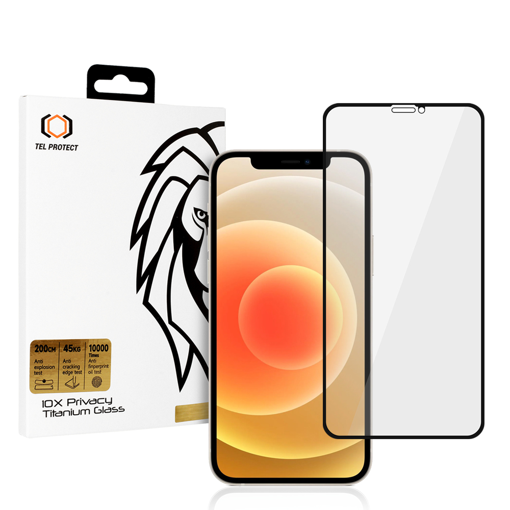 Tempered glass Tel Protect 10X Privacy Titanium for Iphone 12/12 Pro