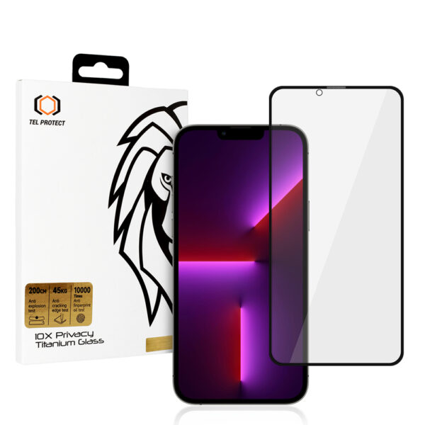 Tempered glass Tel Protect 10X Privacy Titanium for Iphone 13 Pro Max