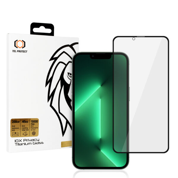 Tempered glass Tel Protect 10X Privacy Titanium for Iphone 13/13 Pro/16e