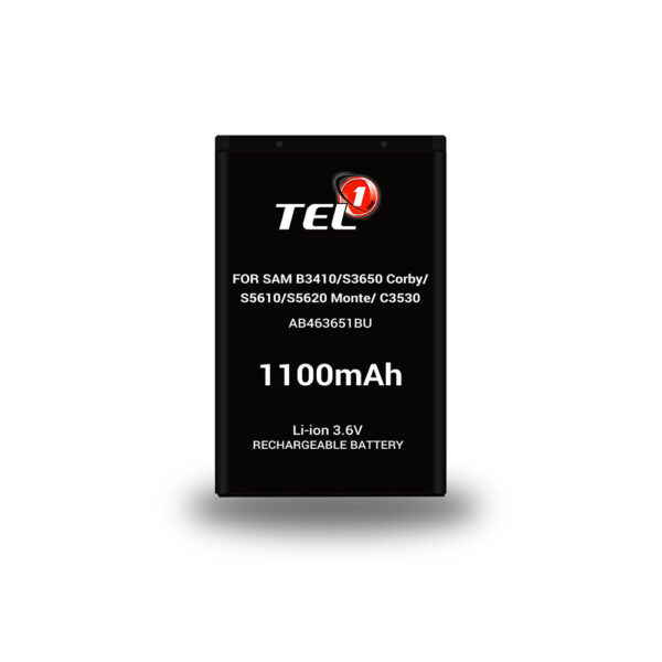 Tel1 Battery for Samsung B3410/S3650 Corby/S5610/S5620 Monte/C3530 (AB463651BU) 1100mAh Li-ion
