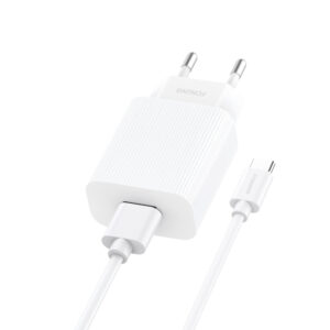 Foneng Wall charger EU28 - USB - 2,4A with USB to Type C cable white