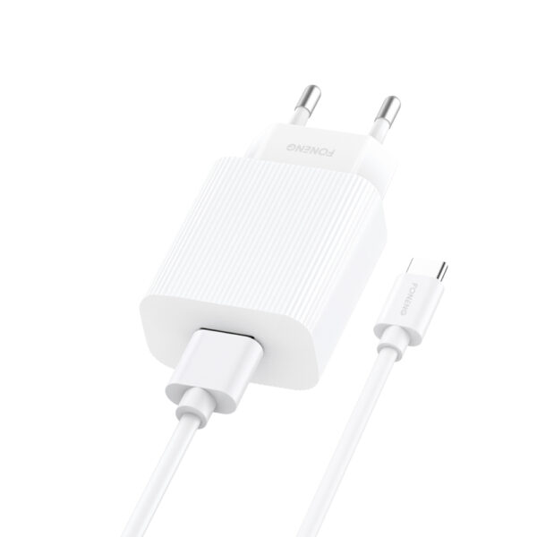 Foneng Wall charger EU28 - USB - 2,4A with USB to Type C cable white