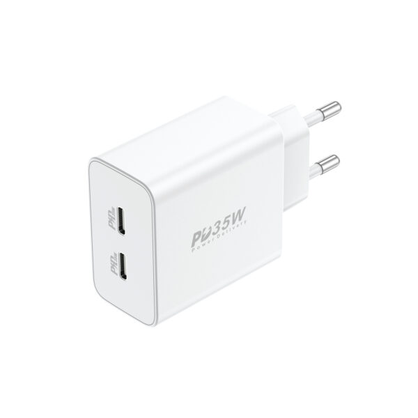 Foneng Wall charger EU50 - 2xType C - PD 35W 3A white