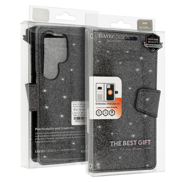 Glitter Magsafe Book Case for Samsung Galaxy S23 black