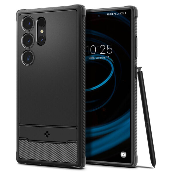 Case SPIGEN Rugged Armor  ACS07286 do Samsung Galaxy S24 Ultra - Matte Black