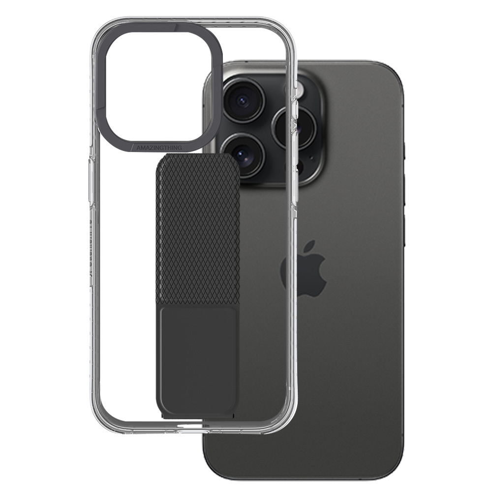 Amazing Thing Titan Pro Holder Case 10FT IP156.1PTHBK for Iphone 15 Pro black with stand