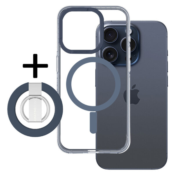 Amazing Thing Titan Pro Mag Ring Grip Case 10FT IP156.1PTRBU for Iphone 15 Pro navy