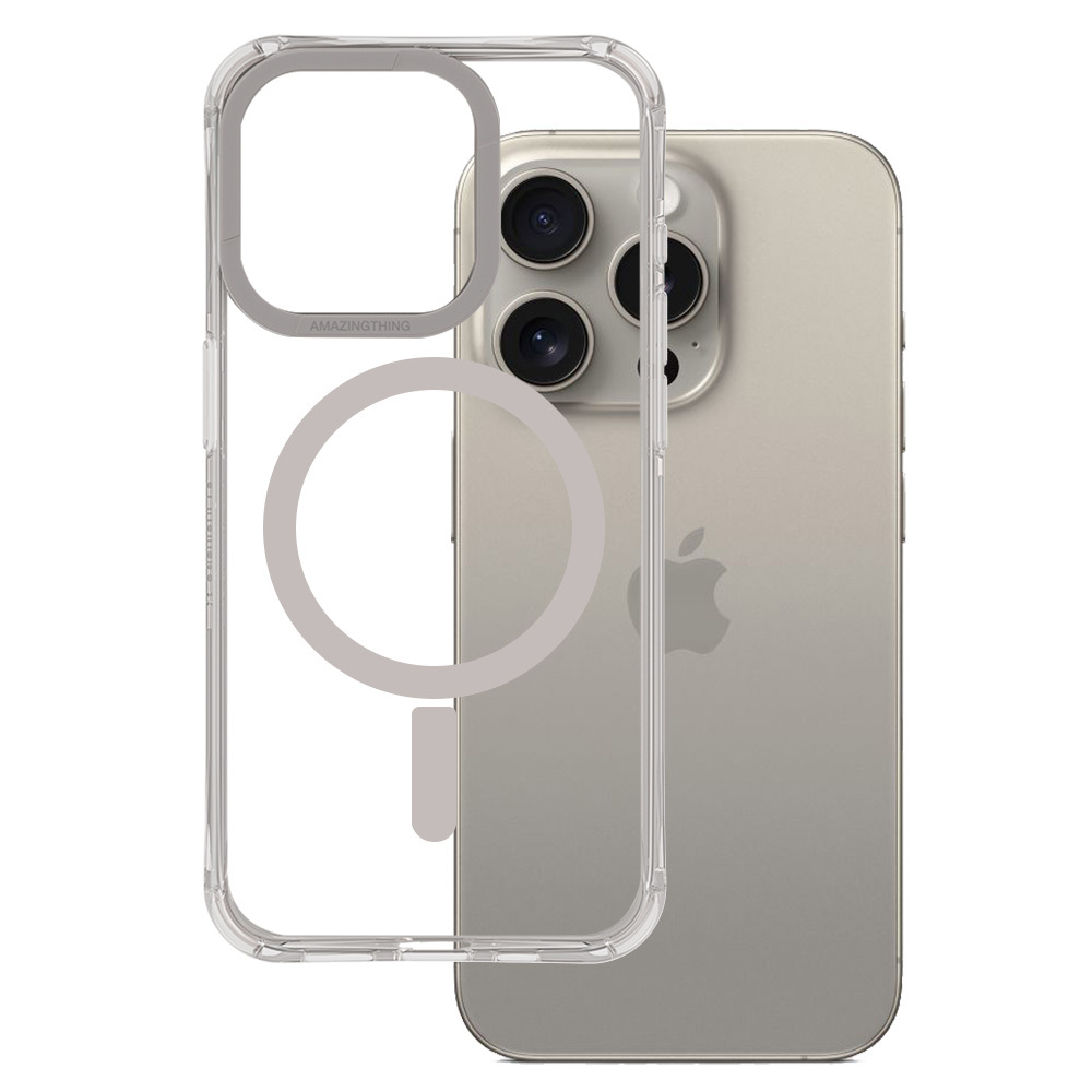 Amazing Thing Titan Edge Mag Case 15FT IP156.7PTEMGY for Iphone 15 Pro Max titanium