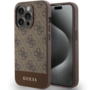 Original Case GUESS hardcase 4G Stripe Collection GUHCP15LG4GLBR for Iphone 15 Pro brown