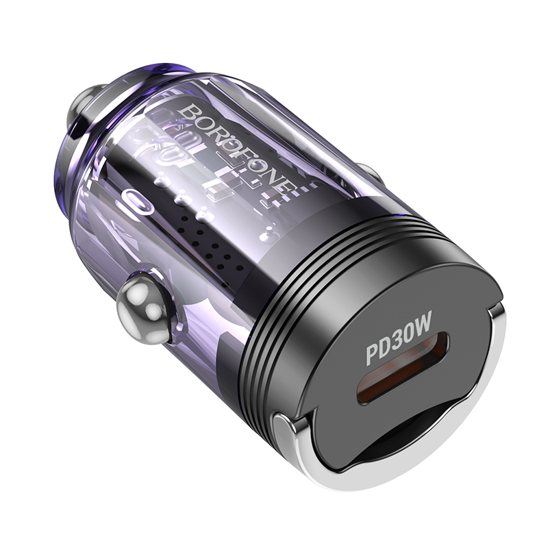 product-95124 Borofone Car charger BZ29 Ray - Type C - PD 30W 3A transparent-purple