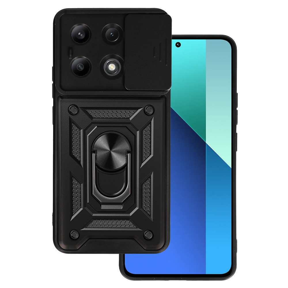 Slide Camera Armor Case for Xiaomi Redmi Note 13 4G Black