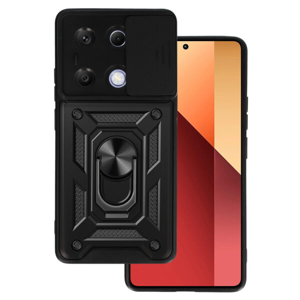 Slide Camera Armor Case for Xiaomi Redmi Note 13 Pro 4G Black