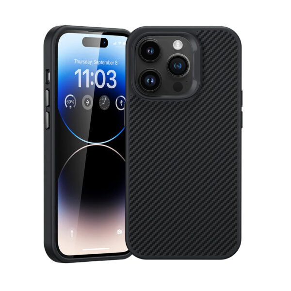 Benks Magnetic Hybrid Armor Pro Kevlar Case Metal Frame 600D for Iphone 15 Pro Max black