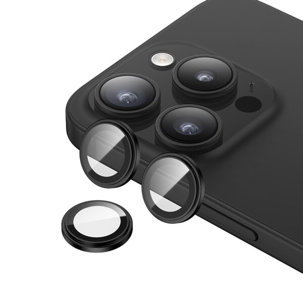 Benks Tempered glass Glass Warrior Lens Protector on camera for Iphone 15 Pro/15 Pro Max (lens 3 pieces) black