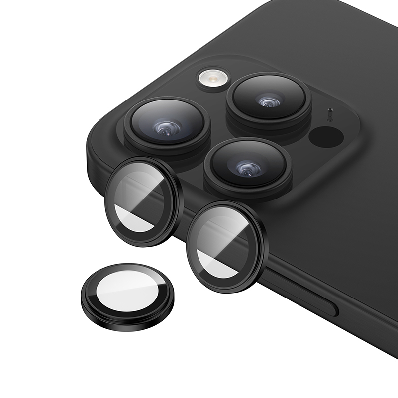 Benks Tempered glass Glass Warrior Lens Protector on camera for Iphone 15 Pro/15 Pro Max (lens 3 pieces) black