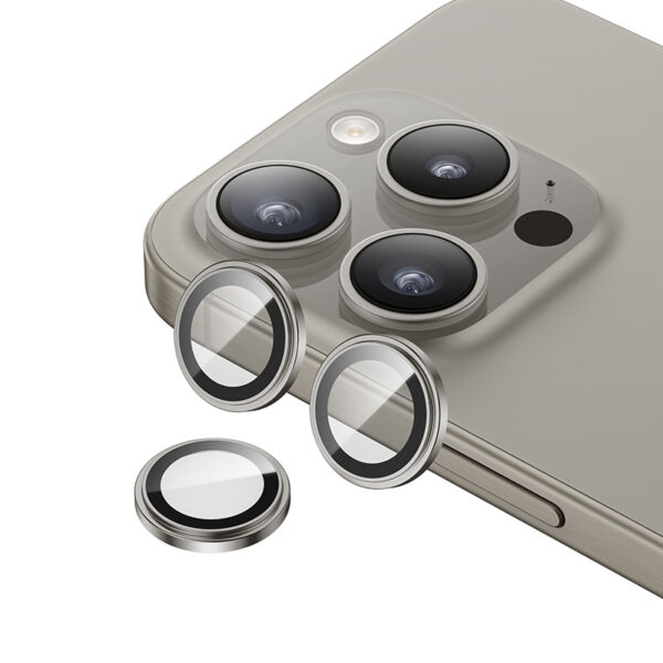 Benks Tempered glass Glass Warrior Lens Protector on camera for Iphone 15 Pro/15 Pro Max (lens 3 pieces) grey
